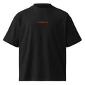 Contento tu — t-shirt oversize nera, ricamo arancione