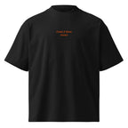 Casa è dove torno — t-shirt oversize nera, ricamo arancione