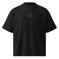 Resto un altro giorno — t-shirt oversize nera, ricamo arancione