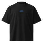 Ci ho provato — t-shirt oversize nera, ricamo acqua pavone
