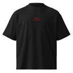 Adesso non mi va — t-shirt oversize nera, ricamo rosso
