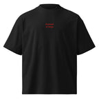 Portami al largo — t-shirt oversize nera, ricamo rosso