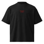 Ho perso il treno — t-shirt oversize nera, ricamo rosso