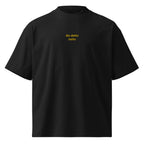 Ho detto tutto — t-shirt oversize nera, ricamo giallo