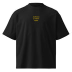 Andiamo a vedere l'alba — t-shirt oversize nera, ricamo giallo