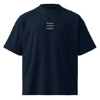 Poteva andare peggio — t-shirt oversize blu, ricamo bianco