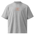 Ci vediamo in montagna — t-shirt oversize grigia, ricamo arancione