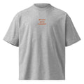 Mi sono perso volentieri — t-shirt oversize grigia, ricamo arancione