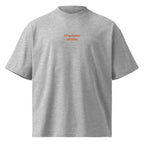 Ci vediamo all'alba — t-shirt oversize grigia, ricamo arancione