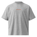 Solo un giro — t-shirt oversize grigia, ricamo arancione