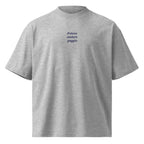 Poteva andare peggio — t-shirt oversize grigia, ricamo blu