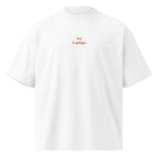 Poi ti spiego — t-shirt oversize bianca, ricamo arancione