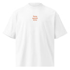 Torno quando torno — t-shirt oversize bianca, ricamo arancione