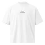 Mare d'inverno — t-shirt oversize bianca, ricamo blu