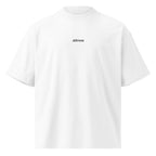 Altrove — t-shirt oversize bianca, ricamo nero