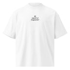 Mi aspetti al traguardo? — t-shirt oversize bianca, ricamo nero