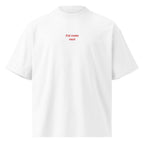Fai come vuoi — t-shirt oversize bianca, ricamo rosso