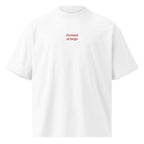Portami al largo — t-shirt oversize bianca, ricamo rosso