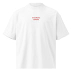 Ci vediamo al mare — t-shirt oversize bianca, ricamo rosso