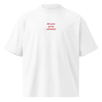 Mi sono perso volentieri — t-shirt oversize bianca, ricamo rosso
