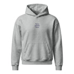 Torno quando torno — felpa con cappuccio grigia, ricamo blu