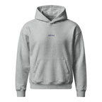 Altrove — felpa con cappuccio grigia, ricamo blu